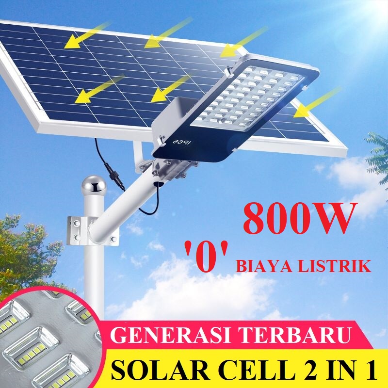 Jual LAMPU JALAN SOROT 600watt 600w lampu pju solar panel 2 in 1 600w