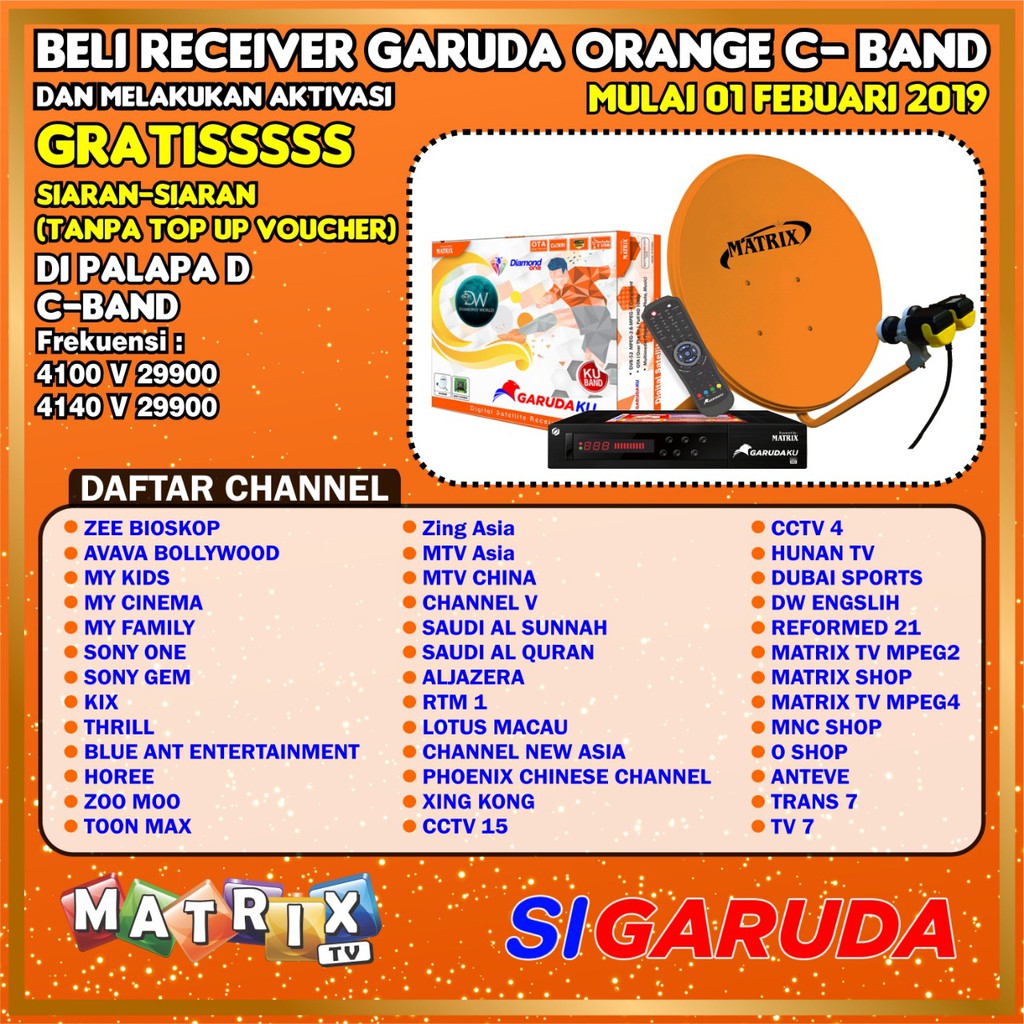 Receiver Matrix Garuda Ku Orange Support C Ku Band