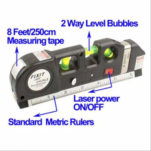 Meteran Laser Infrared Waterpass Vertikal Horizont Level Measure Tape Aligner levelpro