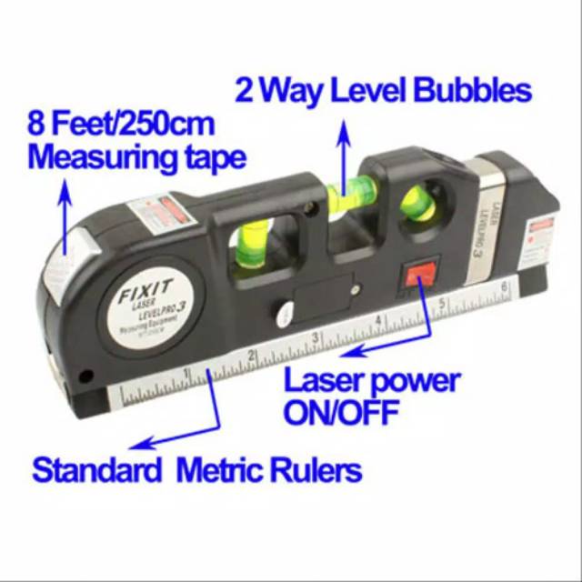 Meteran Laser Infrared Waterpass Vertikal Horizont Level Measure Tape Aligner levelpro