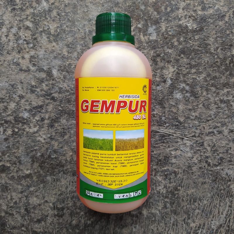 Herbisida GEMPUR 480SL Glifosat 480sl Kemasan 1 Liter Original Herbisida Sistemik Basmi Gulma Membandel