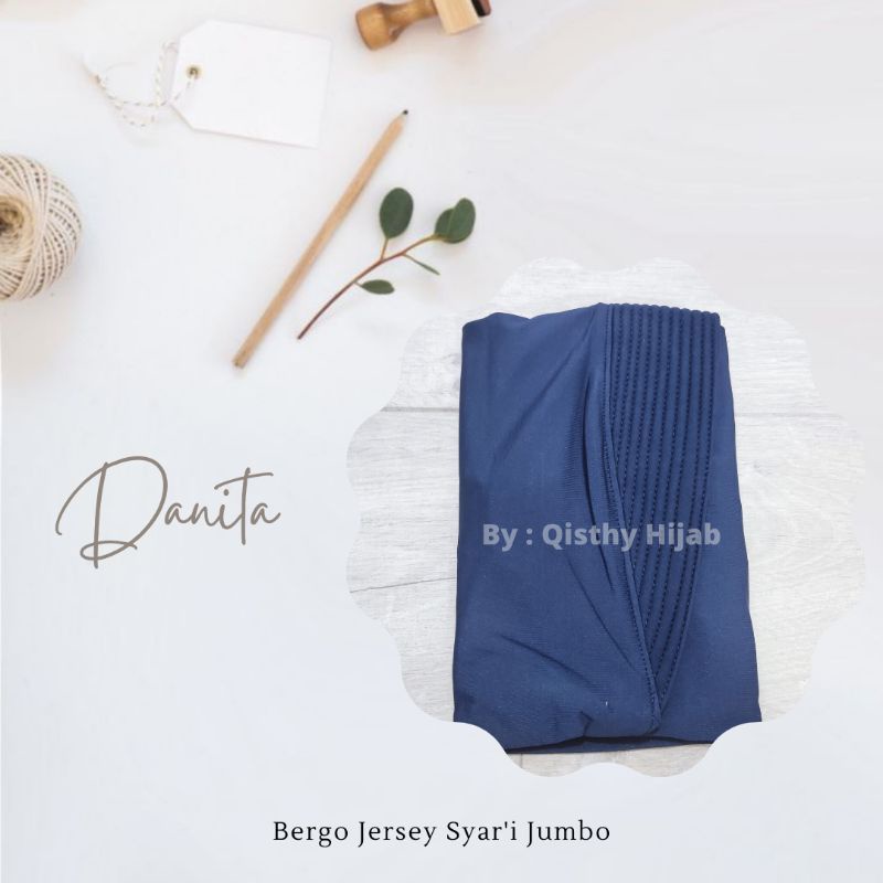 Danita Bergo Jumbo Syar'i | Hijab Instan Syar'i | Khimar Daily Instan Bergo Original | Hijab Menutup Dada | Kerudung Instan Jersey | Hijab Bergo Jersey Jumbo | Hijab jersey Khimar Murah | Khimar Jumbo  Syar'i | Jilbab Pengajian | Khimar Jumbo Premium-Navy