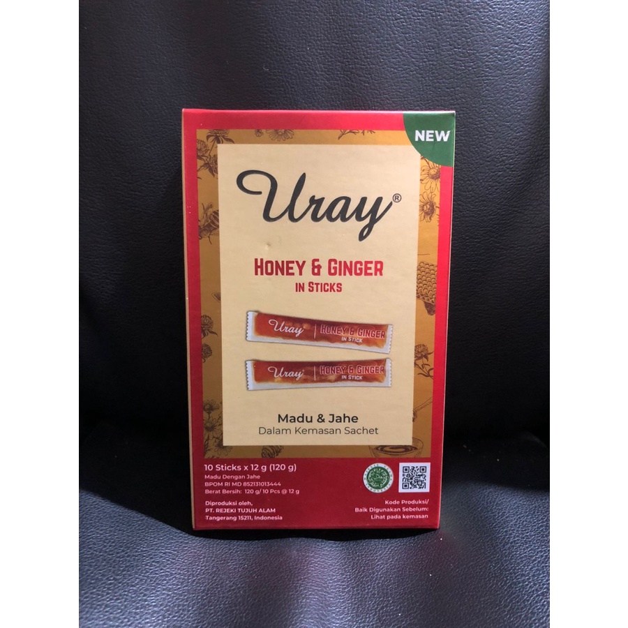 Uray Honey &amp; Ginger in Sticks / Madu Jahe sachet / Madu Kemasan 10x12g