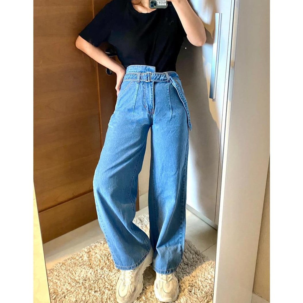 CELANA KULOT BELT JEANS//KULOT JEANS BELTO WANITA//HIGHWAIST KULOT LOOSE