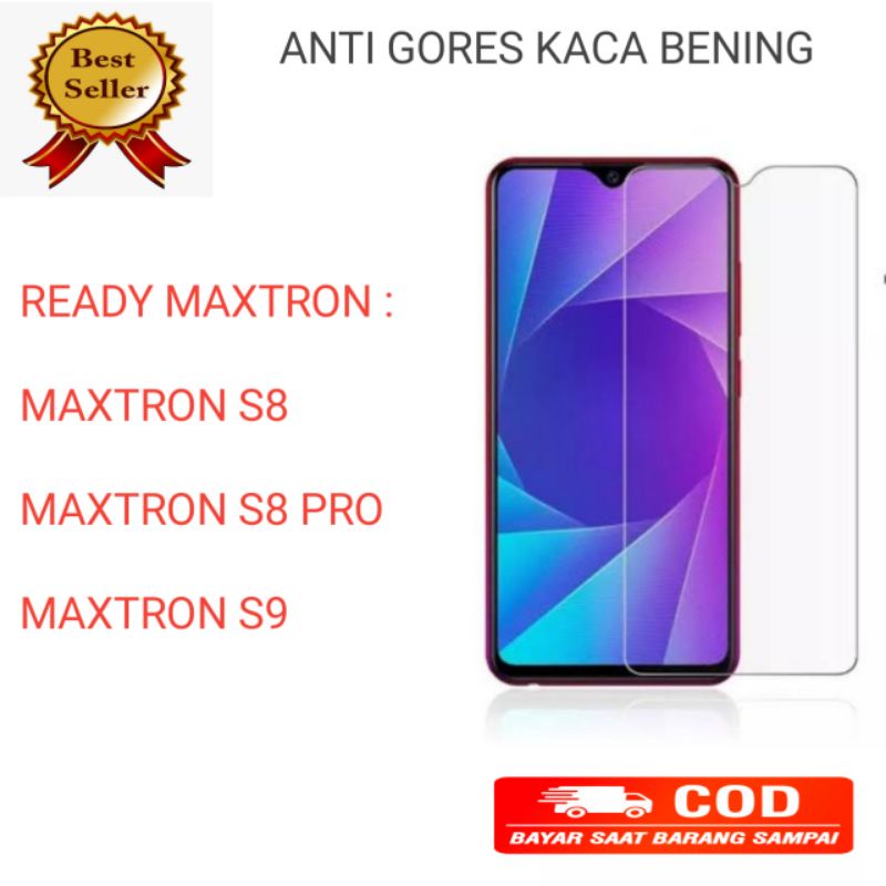 TEMPERED GLASS MAXTRON S8 S8 PRO S9 ANTI GORES KACA SCREEN PROTECTOR