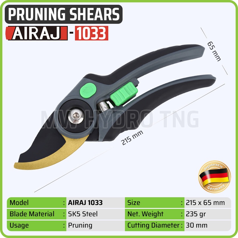 Pruning Shears AIRAJ 1033 - Gunting Taman, Dahan Ranting Tanaman