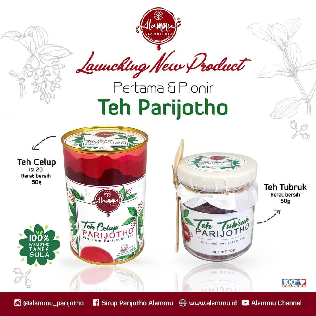 Teh Celup Parijoto + Buah Parijoto Merk Alammu ORIGINAL Asli Muria Promil Bumil Tanpa GULA