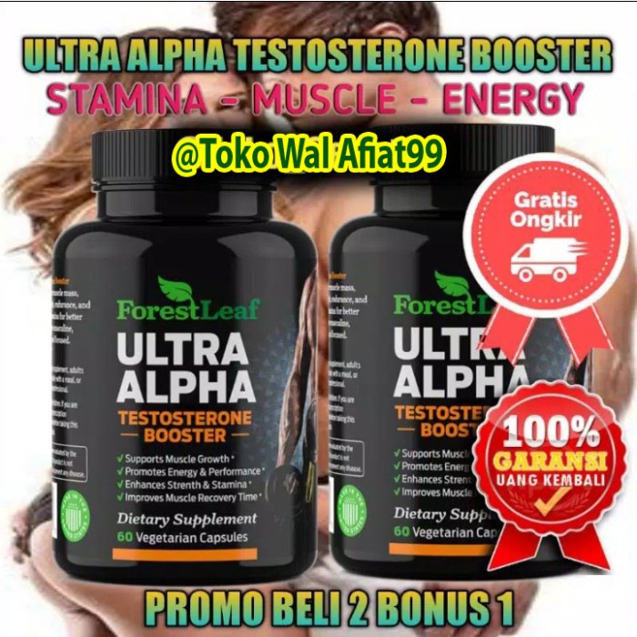Promo 2 Botol Suplemen Pria Dewasa Ultra Alpha Testosterone Booster
