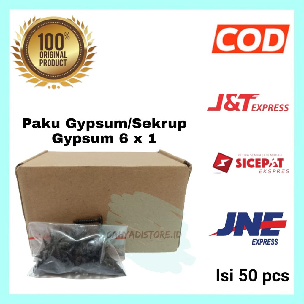 [Isi 50 pcs] Paku Gypsum/Sekrup Gypsum/Fix Drywall hitam 6 x 1 inch