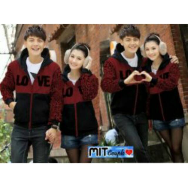 Jaket couple maron leopard - jaket pasangan