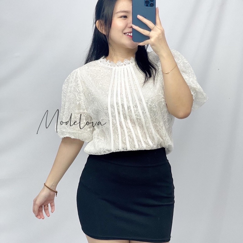 MDLV ~ 0223# CNY Noritha Lace Top Blouse Balon Blouse Premium Blouse Import Blouse Korea Style Fashion Import