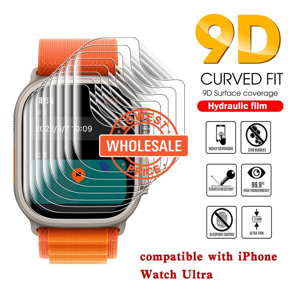 1pc Film Hydrogel Pelindung Layar Anti Gores Bahan TPU Untuk Apple Watch Ultra