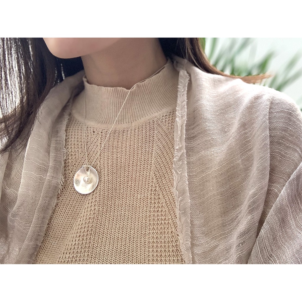 SERI SERI Kalung Wanita Perak 925 Asli Shell Pearl Sterling Silver Necklace Mutiara
