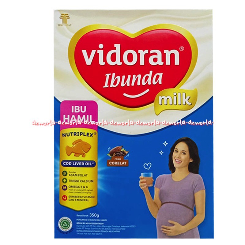 Vidoran Ibunda Milk Susu Ibu Hamil 350gr Rasa Coklat Kacang Hijau Mengandung Minyak Hati Ikan Kod