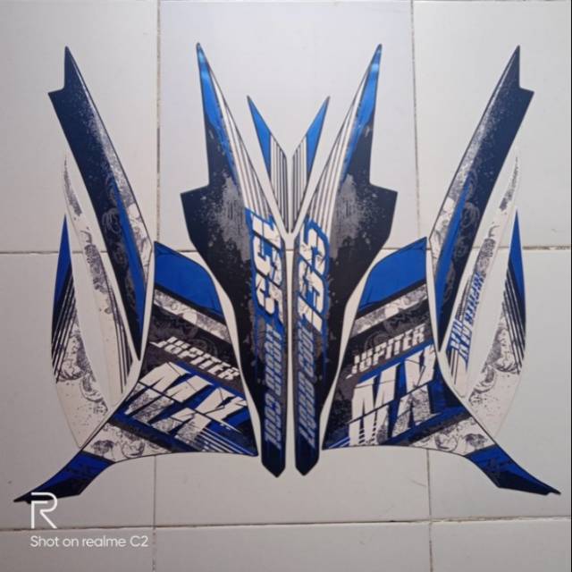 Stiker Striping Jupiter MX New 2013 Biru hitam