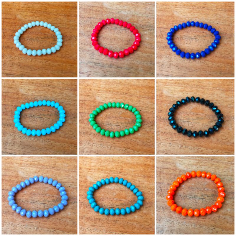 Gelang kristal doff ceko tali elastis / gelang wanita kristal ceko