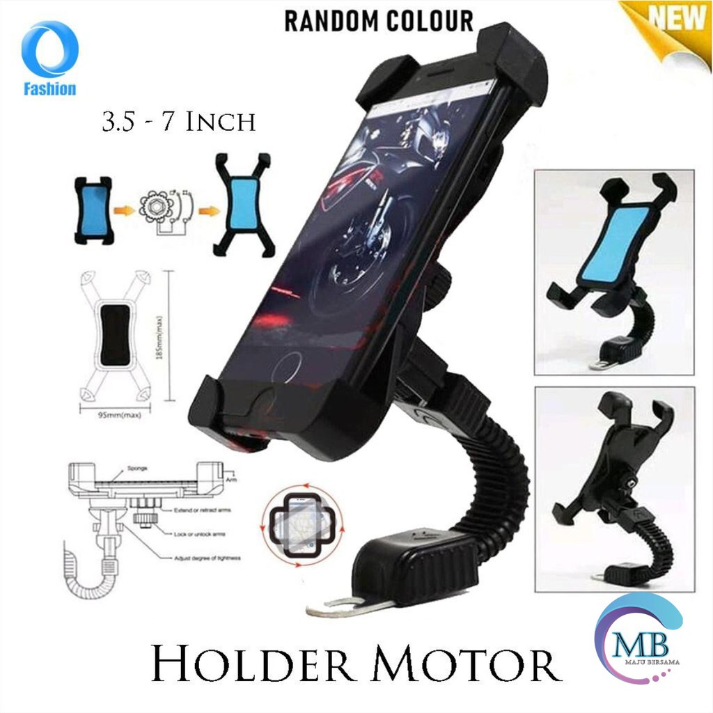 BM065 Holder motor Braket pegangan Hp / headphone buat di spion universal GPS -dudukan Hp kaca spion MB611