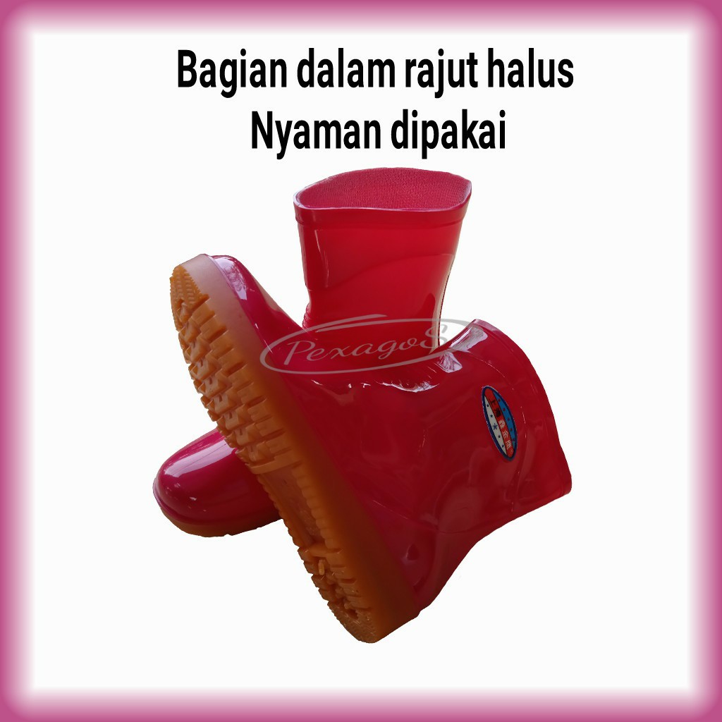AP BOOTS PENDEK KARET SEPATU AP BOOTS WANITA SEPATU BOOTS KARET PENDEK BOTS KARET PENDEK ((21cm))