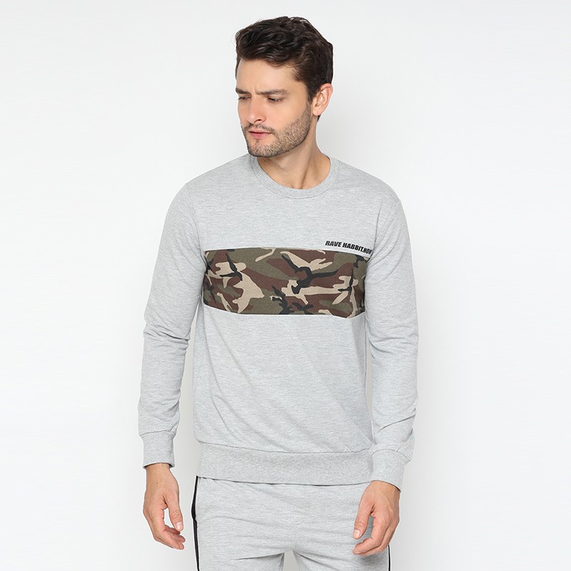 Rave Habbit Ronnel Sweatshirt Pria - Army