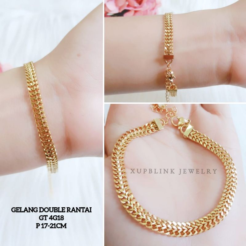 Gelang Tangan Rantai Titanium Anti Karat Dan Anti Luntur Xupblink Jewelry