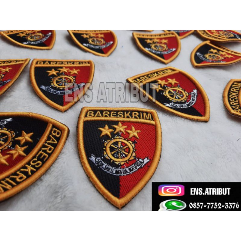 bed lengan /bedge /logo bareskrim polri bordir timbul 3D