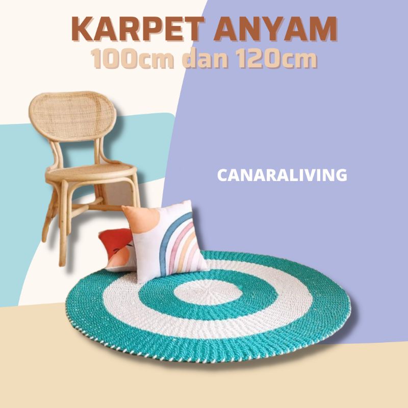 Rug Bulat Seagrass 120cm / Karpet Anyaman / Karpet Anyam Bulat