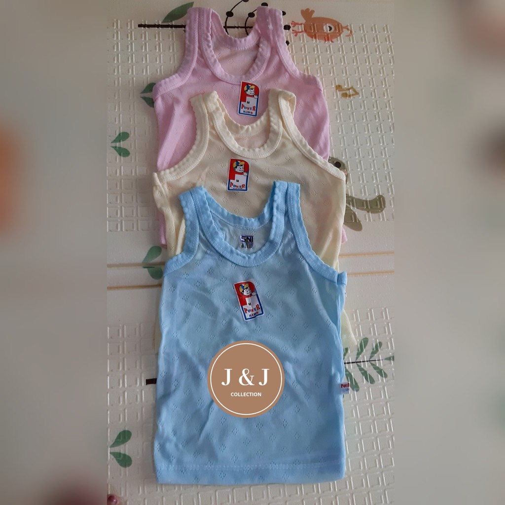 3 pcs SINGLET/KAOS DALAM ANAK MERK POWER KIDS