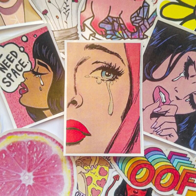 

Sad Girl Waterproof Sticker Pack include 24 pcs Aesthetic