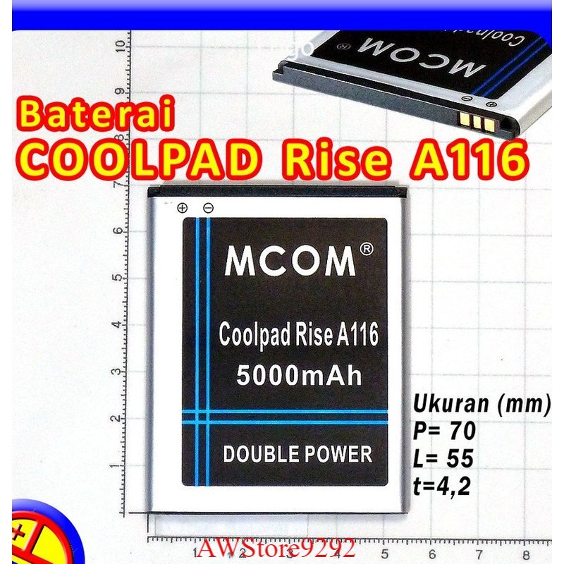 Mcom Battery Batre Baterai Double Power Mcom Coolpad Rise A116 A 116 CPLD-143 CPLD143 CPLD 143