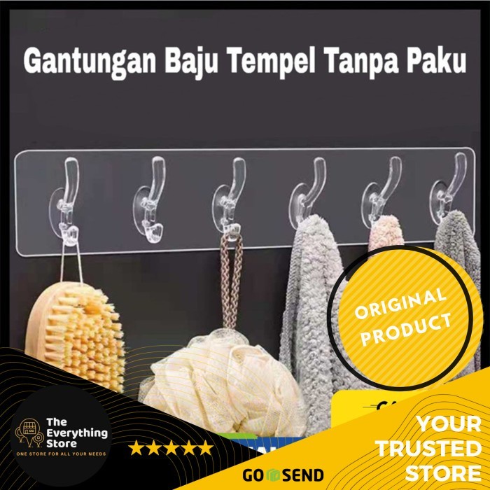 Wall Hanger Hook 5 Kait Gantungan Multifungsi Buy 1 Get 1