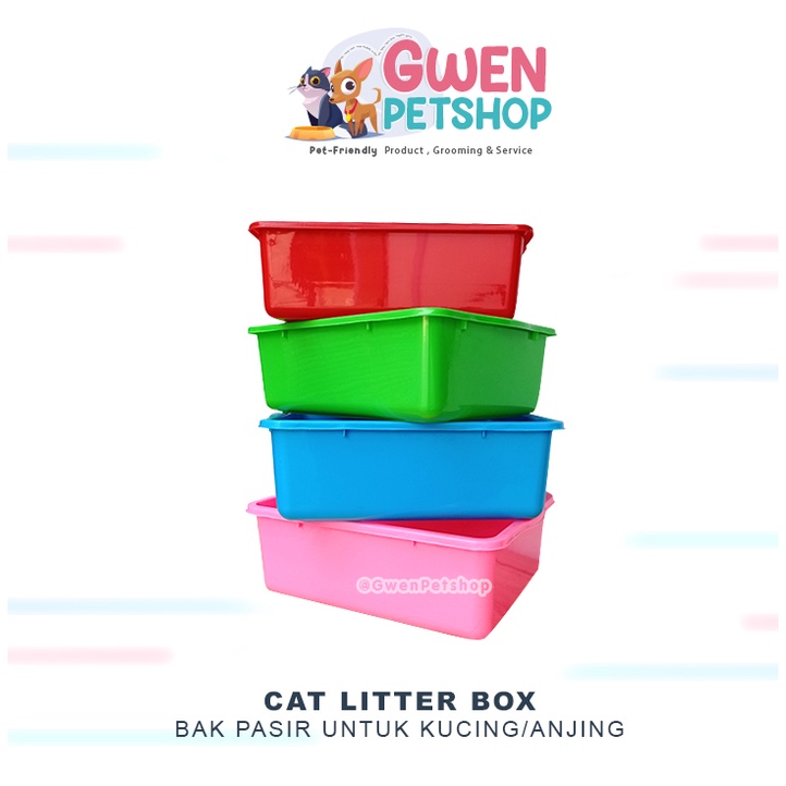 Cat Litter Box / Bak Pasir / Kotak Bak Pasir Kucing / Bak Pasir Kucing