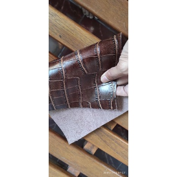 Kulit sapi motif perut buaya ukuran a4 warna warni bisa pilih