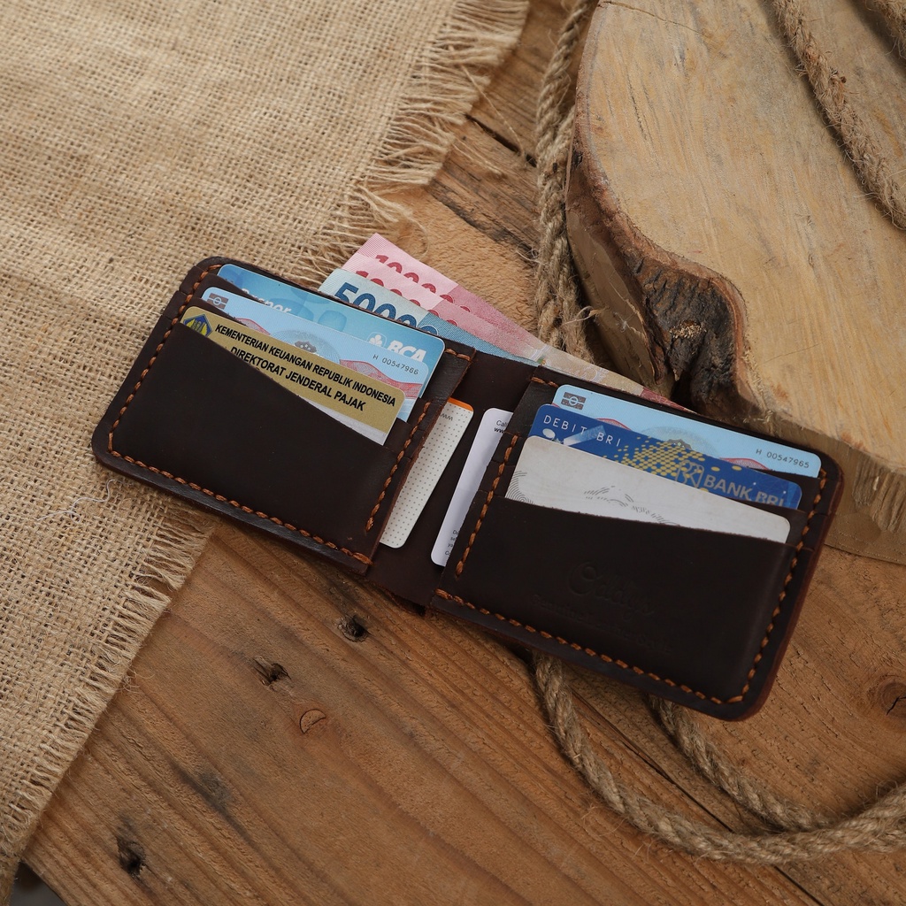 Dompet Pria Kulit Asli Original - Robson Wallet Dark Brown Version