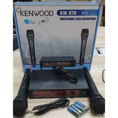 Kenwood Mic Double wireless K- 878 Baterai A2 suara mantap