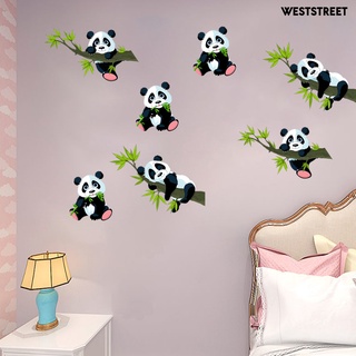 Stiker Dinding Bahan Mudah Dilepas Gambar Kartun Panda Untuk Dekorasi Kamar Anak
 #8