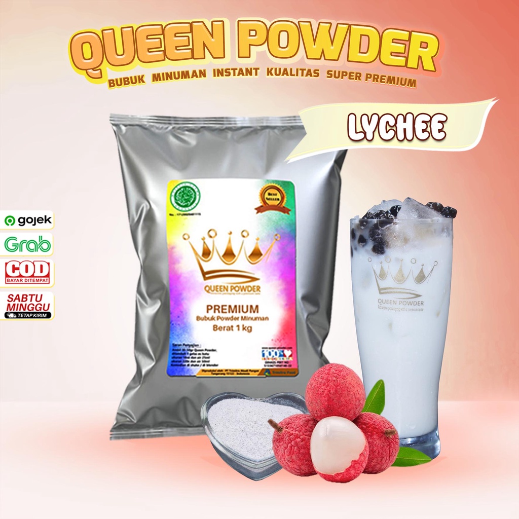 

Bubuk Minuman Queen Powder Premium Rasa Lychee 1Kg