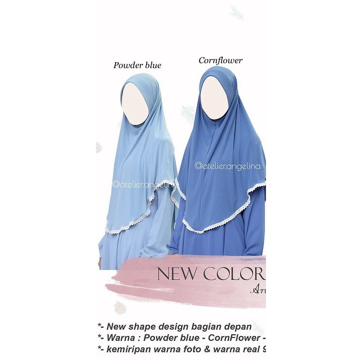NEW DAILY & DAILY WAVE KHIMAR Atelier Angelina Original TERBARU Maret-April 2022-DK HP Cornflower M