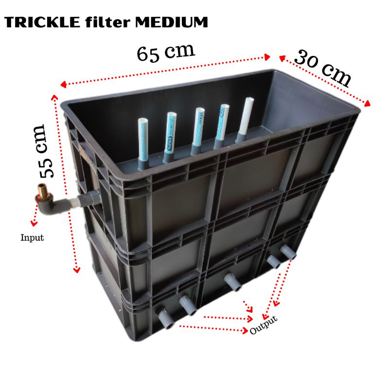 TRICKLE FILTER KOLAM ikan koi TRICKLE box filter UK MEDIUM-HITAM