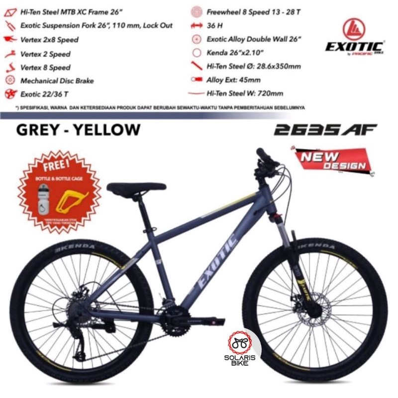 Sepeda MTB Exotic Alloy 26 inch ET 2618 AF 2635 AF 2612 AM