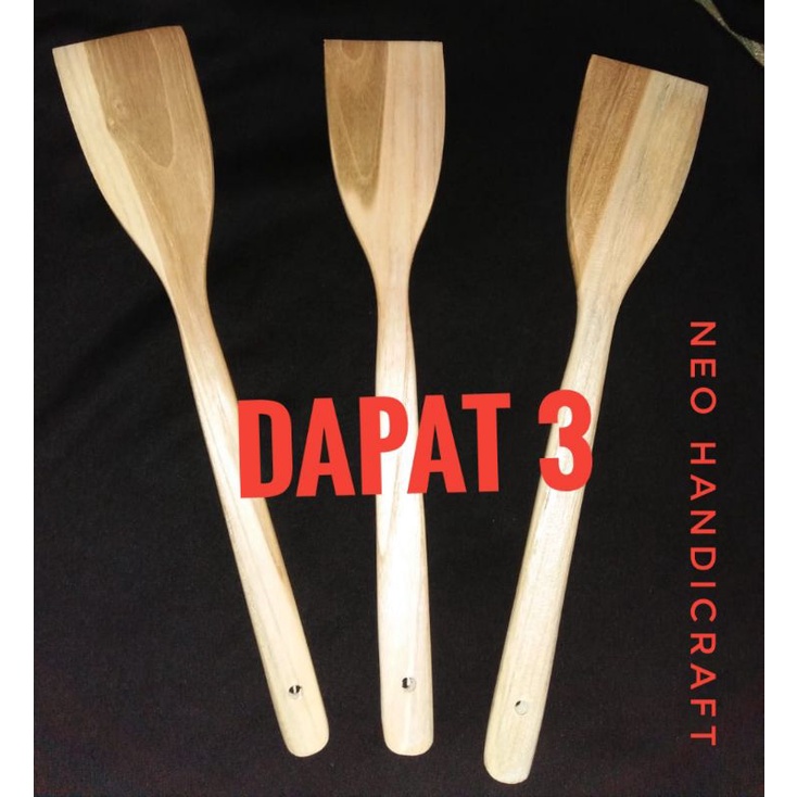 Spatula Kayu, Sutil Kayu Jati Alat Dapur Alat Masak dari Kayu Solet Kayu Sodet kayu