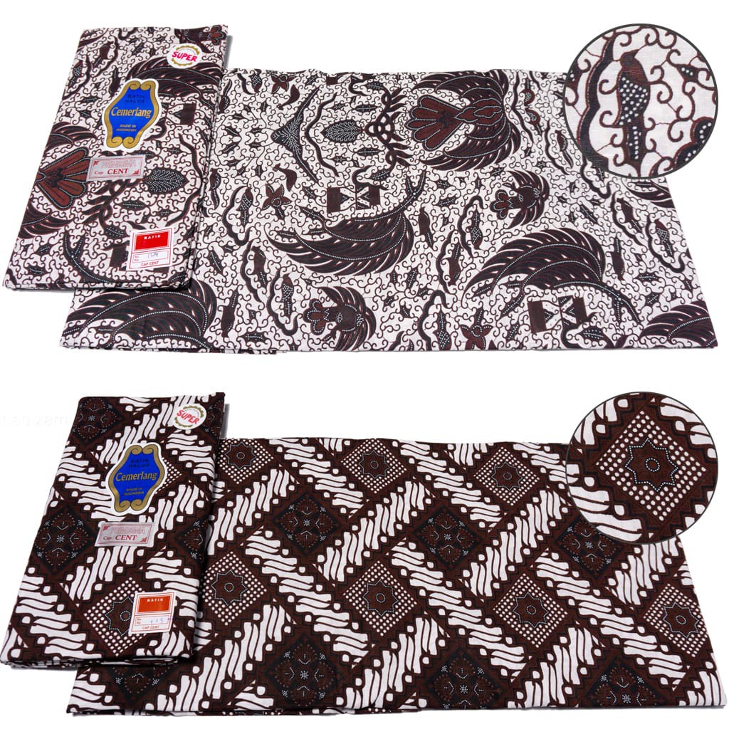 Kain Batu Katun Halus Cemerlang Motif Batik Klasik