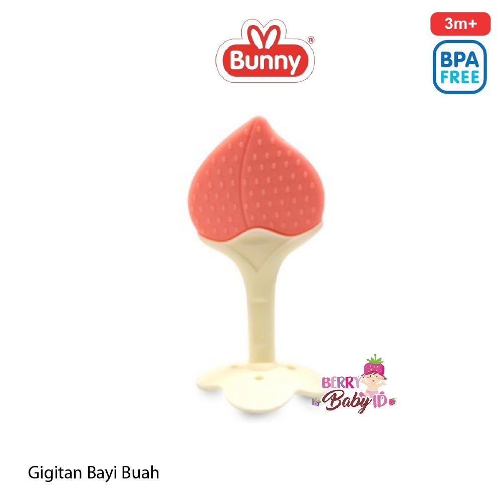 Lusty Bunny Fruit Teether Mainan Gigitan Bayi Chew Toy Silicone 3m+ Berry Mart