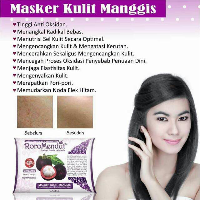 MASKER/LULUR KULIT MANGGIS RORO MENDUT 20GRAM (RIZQIANI SKINCARE)
