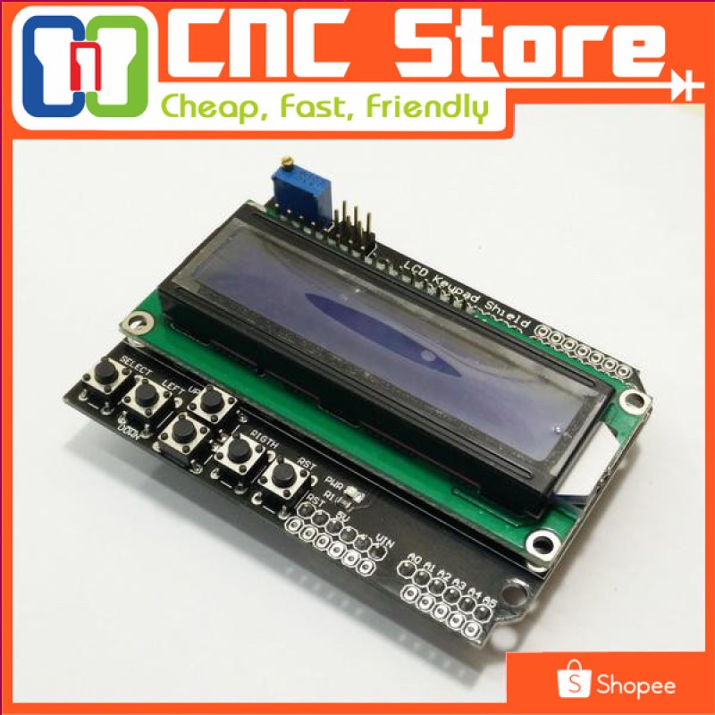 [DSP-0013] KEYPAD LCD 1602 16X2 BLUE BACKLIGHT SHIELD FOR ARDUINO UNO MEGA