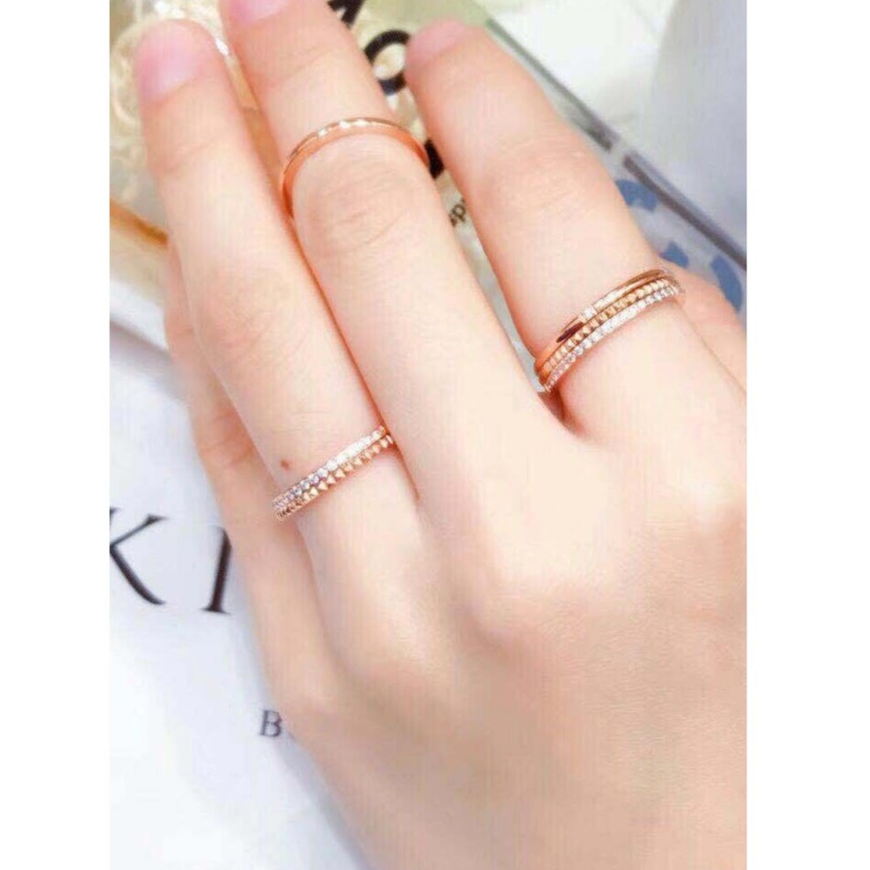 Cincin 3 in 1 Titanium Mini Korea Wanita CK120 warna bisa untuk cincin kawin nikah fashion simple