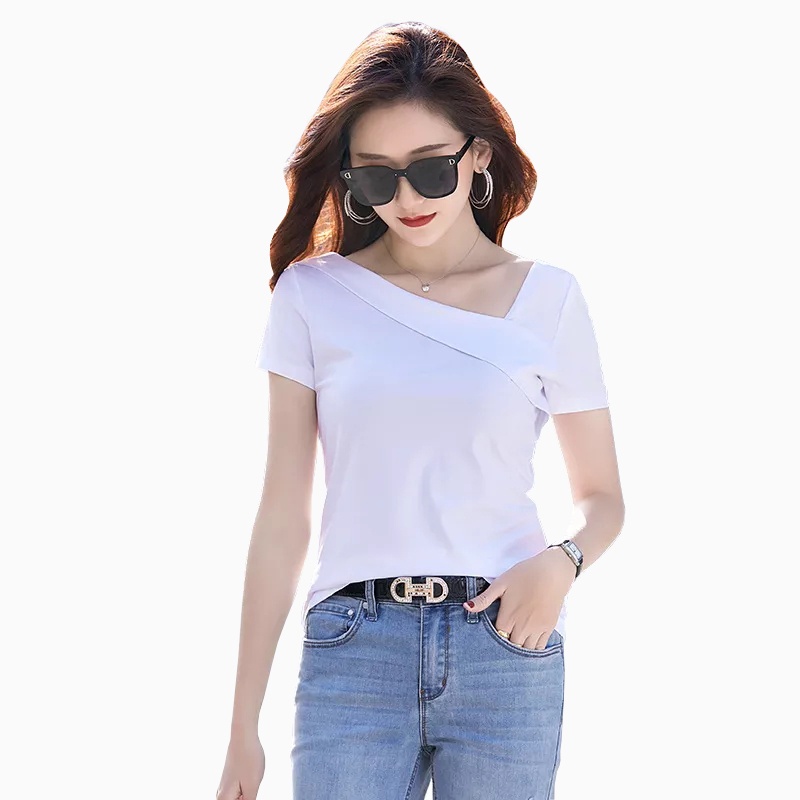 Kaos Lengan pendek wanita Gaya Korea variasi keher - TheXshop Beta