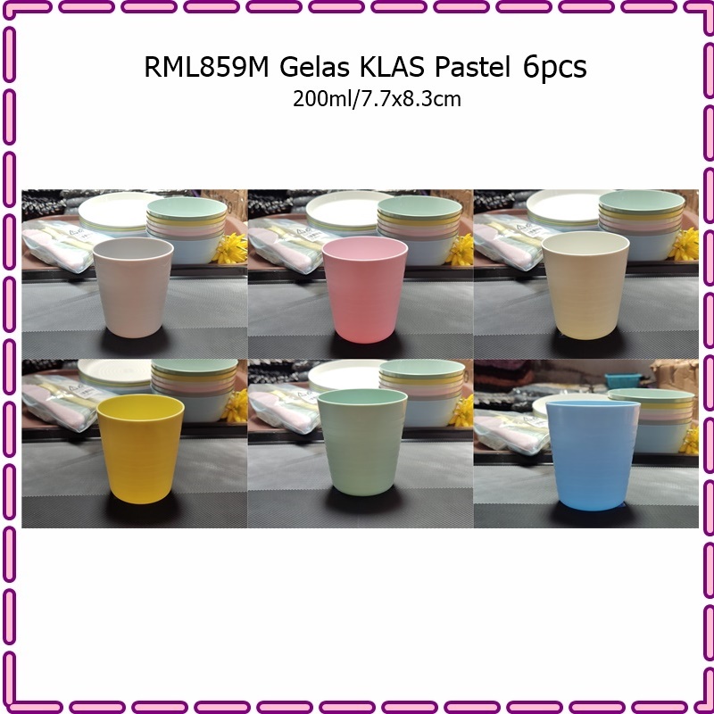 [Set 6pcs] RML891 Gelas Anak KLAS Pastel