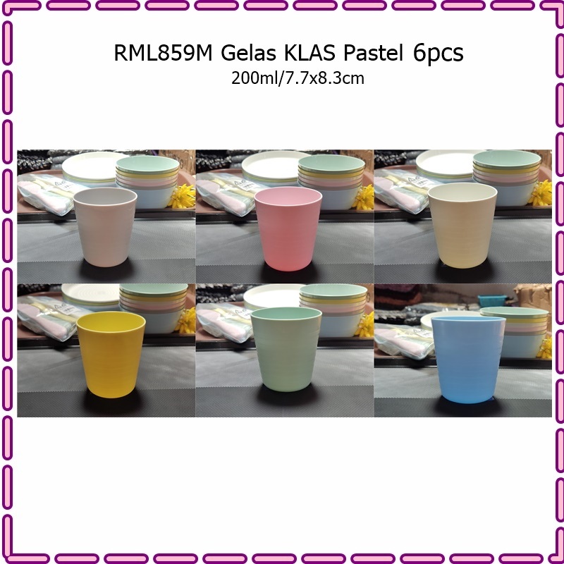 [Set 6pcs] RML891 Gelas Anak KLAS Pastel