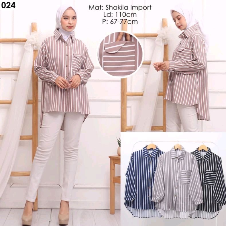 kemeja shakila import jumbo / oversize kemeja / oversized blouse / oversized shirt