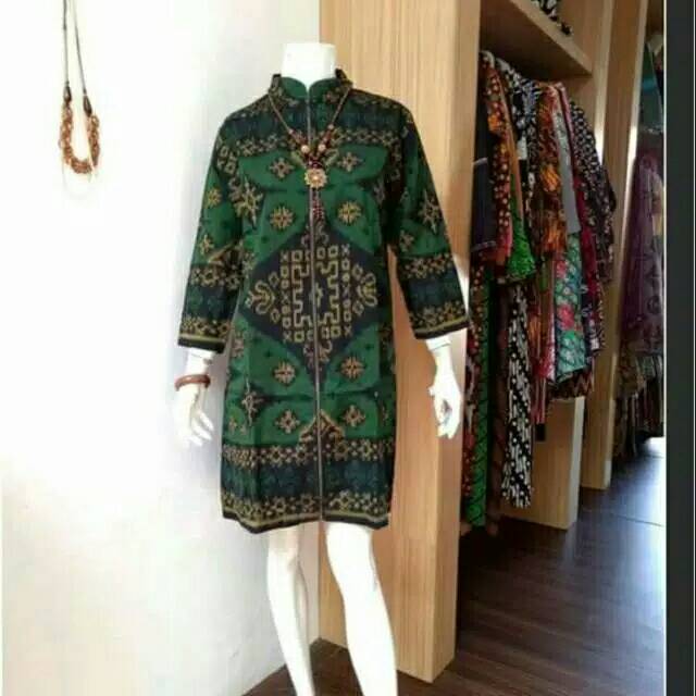 Dress tenun ikat endek bali resleting depan DR197W829
